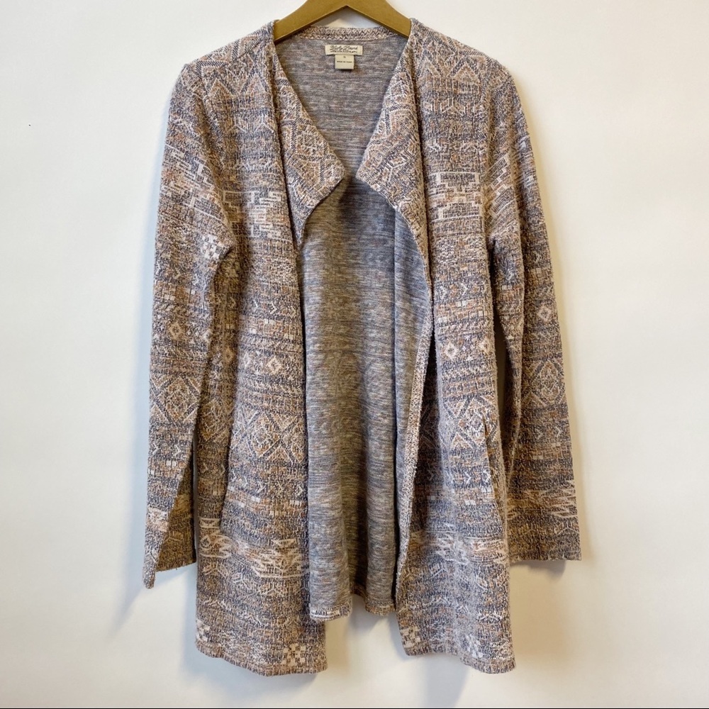 Lucky Brand Aztec Boho Open Front Wrap Cardigan Sweater Women's Size Small
